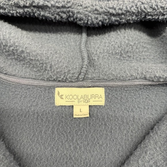 Koolaburra By UGG Hoodie Womens Large Blue Sherpa Fleece Henley Pullover Pockets - Picture 3 of 8